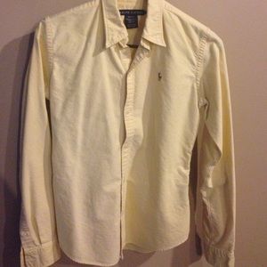 Slim fit, yellow button up Polo