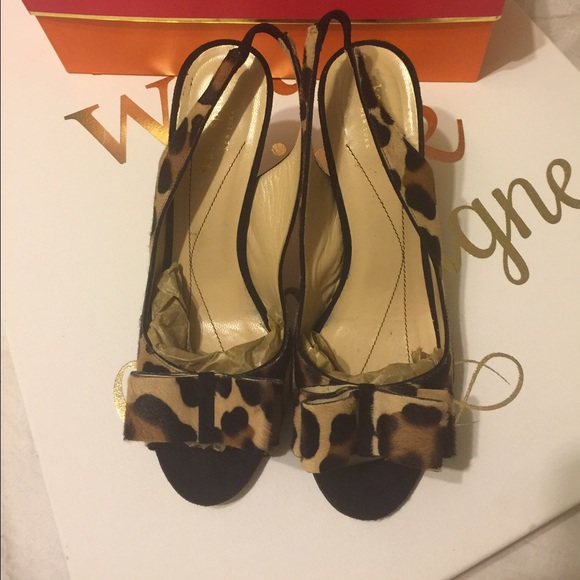 Kate spade bow leopard charm heels - Picture 2 of 4