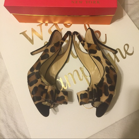 Kate spade bow leopard charm heels - Picture 3 of 4