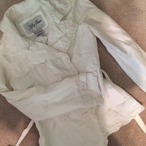ADORABLE white ruffle jacket!
