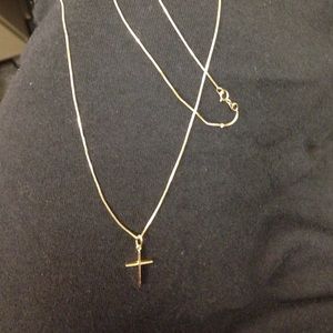 14k gold necklace and charm