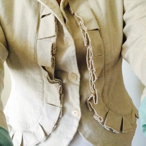 Tan Ruffled Jacket - Picture 2 of 4