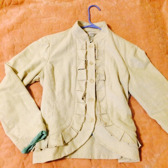 Tan Ruffled Jacket - Picture 3 of 4