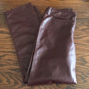 Betsey Johnson vintage maroon pleather pants