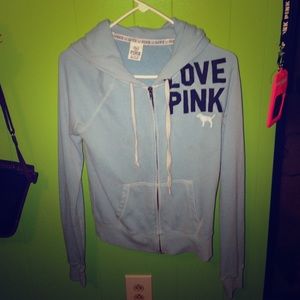 Light blue love pink jacket