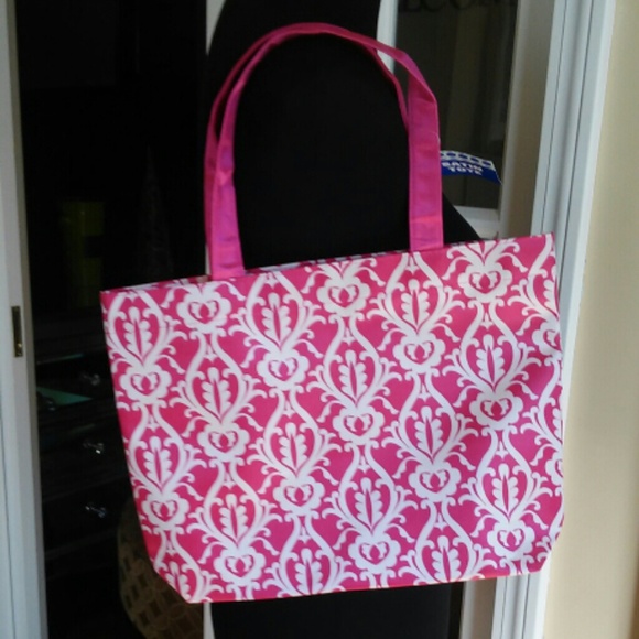 Handbags - Pink Satin Tote Bag