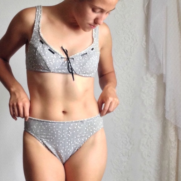 Two piece vintage bikini set high waisted
