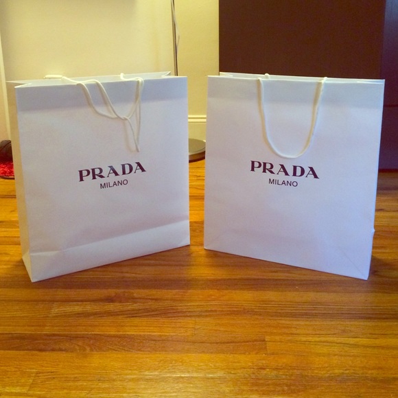 2 prada shopping bags