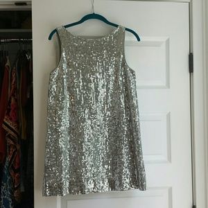 Free People silver sequin party dress
