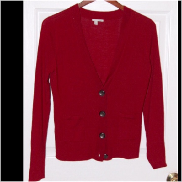 Halogen Sweaters Halogen Vneck Merino Cardigan Crimson Poshmark