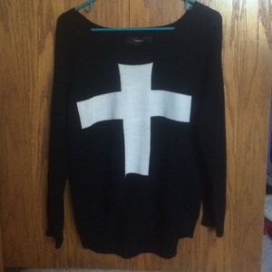 Forever 21 HighLow Cross Sweater