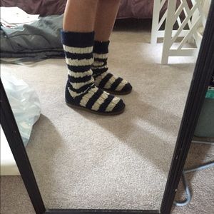 Knit navy and off white UGG boots