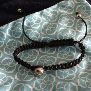 NWOT Black Braided Skull Bracelet
