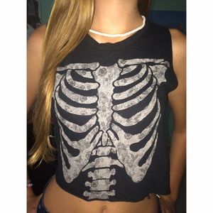 skeleton crop top