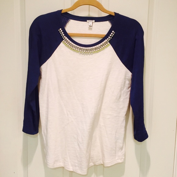 JCrew embellished baseball tee.