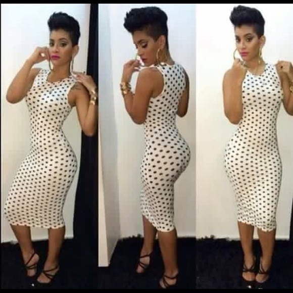 Poke dots spandex dress