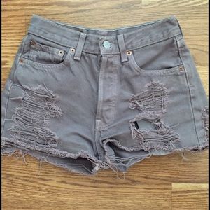 Levi's Purple High Waisted Shorts Size 27