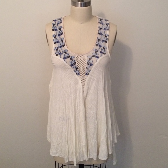 Free people crochet and embroidered tunic