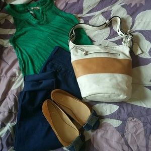 Coach purse white and tan