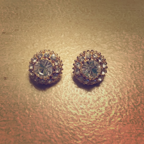 BCBG gold rhinestone studs
