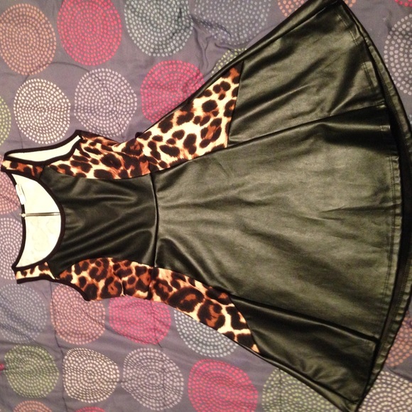 Faux leather Cheetah Dress
