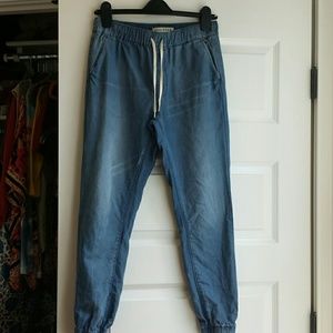 Trendy jogger denim pants from Pac Sun