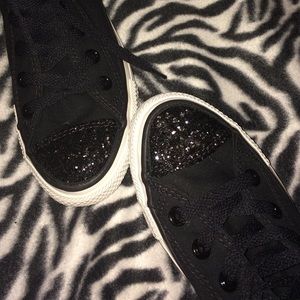 New black Converse sneakers with sequins US Size 6