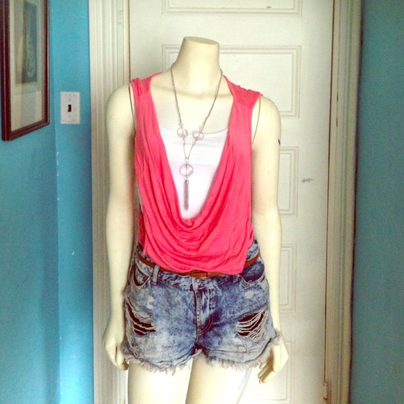 Pink draped shirt