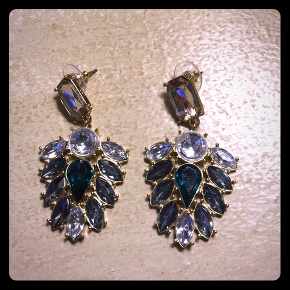 JCrew style chunky rhinestone earrings