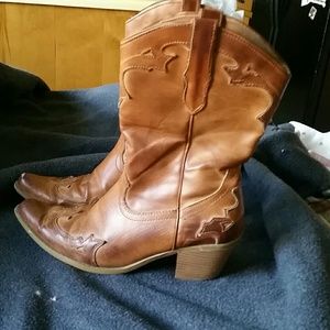 Tan cowboy boots