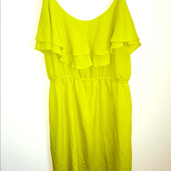 Short lime green/bright yellow dress