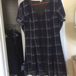 Navy/Plaid Shirt Dress