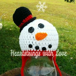 Crocheted Newborn Snowman Hat