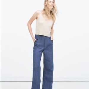 High waist wide legged jeans