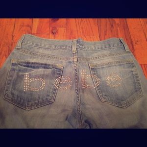 BEBE denim jeans with Swarovski Crystals size 27