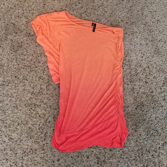 One shoulder Ombré shirt