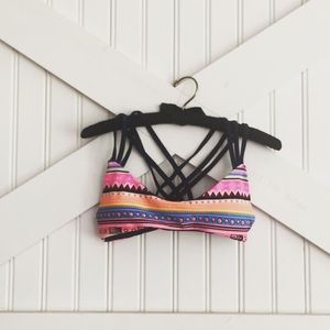 NEVER WORN Multi Colored Patterned Bikini Bralette