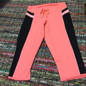 Peach, pink and black lulu leggings