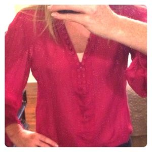 DVF silk top- beautiful magenta, originally $225