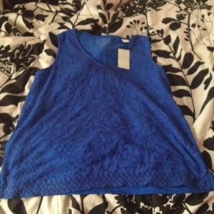 Blue Embroidered Tanktop