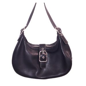 COACH Hamptons Hobo Black Leather - 7592