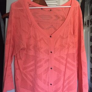 A coral knitted summer cardigan