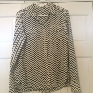 Chevron button up blouse