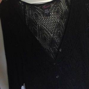 A knitted black summer cardigan