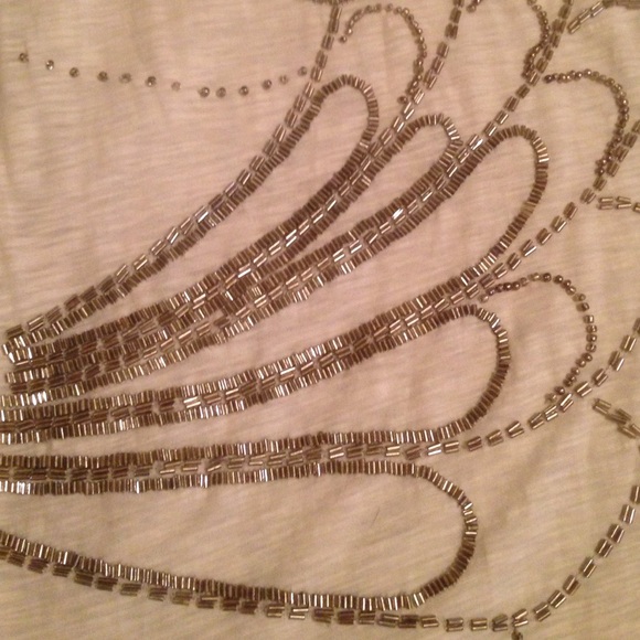 J Crew cream color silver bead detail sz xsmall - Picture 3 of 4