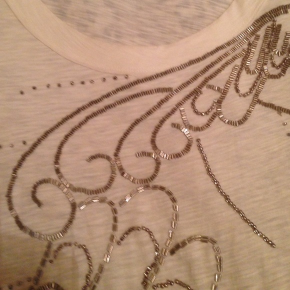 J Crew cream color silver bead detail sz xsmall - Picture 4 of 4