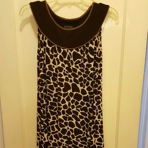 Sleeveless animal print knee length dress