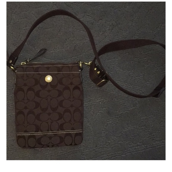 Chocolate brown coach cross body
