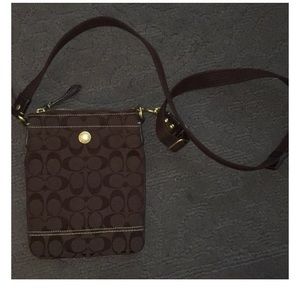 Chocolate brown coach cross body