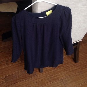 Anthropologie navy blouse